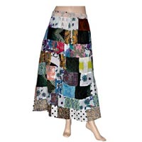 Cotton Long Skirts with Patch Work