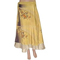 Two Layer Multiwear Silk Wrap Skirt