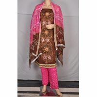 Partywear Bandhej Cotton Salwar Kameez