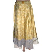 Two Layer Silk Wraparound Skirt