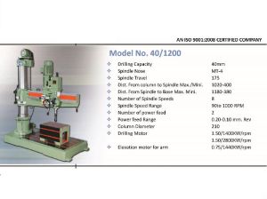 40/1200 Dc all Gear Radial Drill