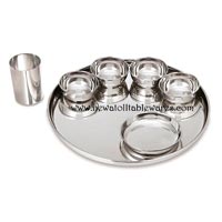 Copper Steel Thali Set