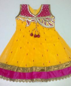 Yellow Mini Anarkali Suits