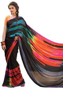 Designer Printed Georgette Saree for Party Wear