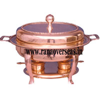 Oval Shape Copper Food Warmer