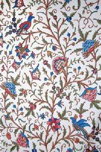 crewel embroidered upholstery