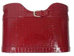 Essart PU Leather Croco Finish Magzine Rack-Red