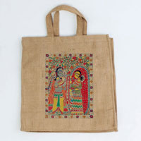 Jute Bags with Hand Printed