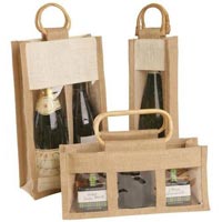 Jute Wine Bottle Bags
