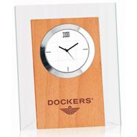 Wooden & Glass Table Clock