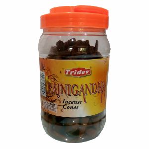 Tridev Rajnigandh Incense Cones Jar 500 Grams