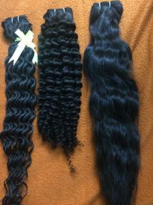 machine weft natural straight hairs