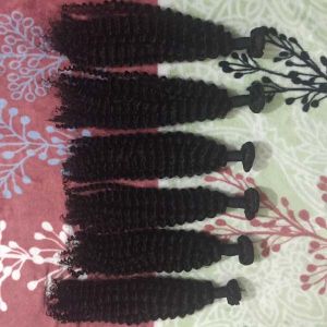 remy single drawn natural curly hair