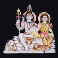 Marble Shiva Parvati Statue