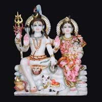 Marble Shiva Parvati Statue