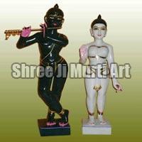 Marble Iskcon Radha Krishna Statue 02