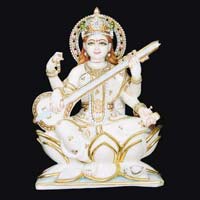 Marble Saraswati Statue 08