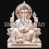 White Marble Ganesh Statue 02