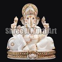 White Marble Ganesh Statue 03