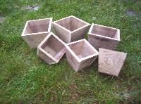 wooden flower pots