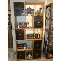 Wooden Bookshelf With Match Pattern