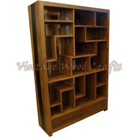 Wooden Bookshelf With Mix Match Pattern