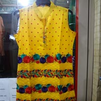 Georgette Yellow Kurta