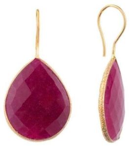 925 Sterling Silver Dyed Ruby Gemstone Earring