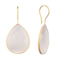 Milky Chalcedony Gemstone Earrings