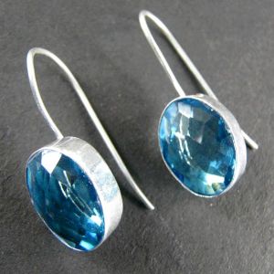 Blue Topaz Gemstone Earrings