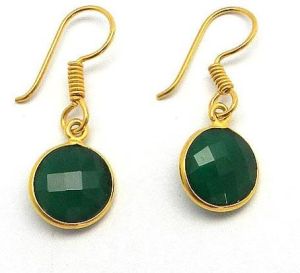 Dyed Emerald Gemstone Earrings