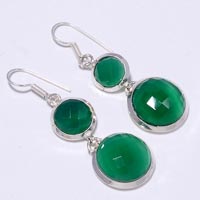Natural Green Onyx Gemstone Earrings