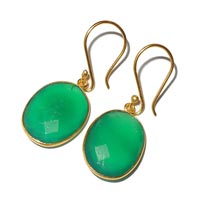 Natural Green Onyx Gemstone Earrings