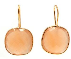 Peach Chalcedony Gemstone Earrings