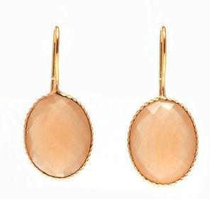 Peach Chalcedony Gemstone Earrings