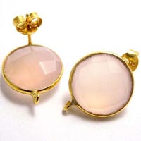 Rose Quartz Gemstone Ear Studs