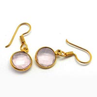 Sterling Silver Rose Quartz Gemstone Earrings