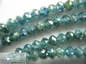 Natural Blue Color Diamond Faceted Beads.