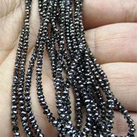 Natural Black Diamond Bead Necklace