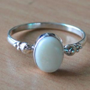 1.2 Gm Opal Gemstone 925 Sterling Silver Ring