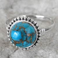 2.7 GM Blue Copper Turquoise Gem Stone 925 Sterling Original Silver Ring