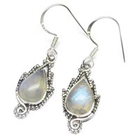 Rainbow Moonstone Gem Stone 925 Sterling Silver Earring