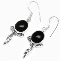 3.5 Gmblack Onyx Gemstone 925 Sterling Original Silver Earring