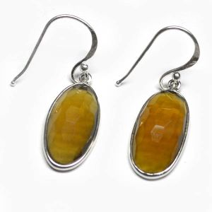 4.3 Gm  Whisky Quartz Gemstone 925 Sterling Original Silver Earring