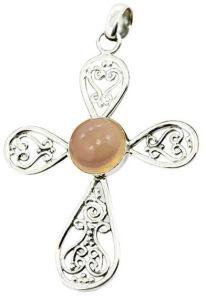 4.9 GmRose Quartz Gemstone 925 Sterling Original Silver Pendant