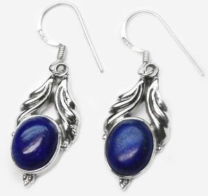 Lazuli Gemstone 925 Sterling Original Silver Earring