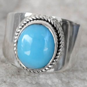 Sleeping Beauty Gem Stone 925 Sterling Original Silver Ring