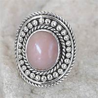 6.2 Gm Pink Opal Gemstone 925 Sterling Original Silver Ring