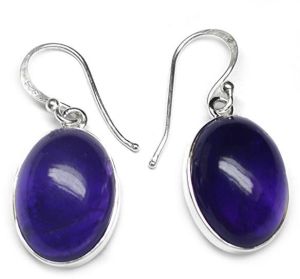 7.6 Gm Amethyst Gemstone 925 Sterling Original Silver Earring