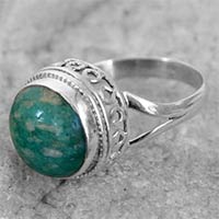 3.9 GM Amazonite Gem Stone 925 Sterling Original Silver Ring